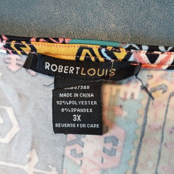 Robert Louis 3X Abstract Design Swing Dress/Tunic Countrycore Kitsch - Picture 2 of 7